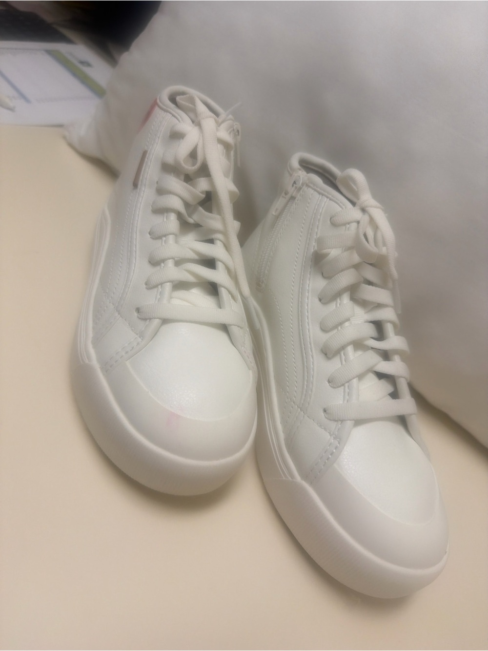 Dr. Scholl's Women's White High-Top Lace Sneakers